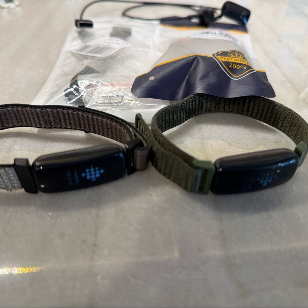 Bundle of 2 Fitbit Ace 3 Activity Trackers for Kids - w/ Chargers & Extra Bands